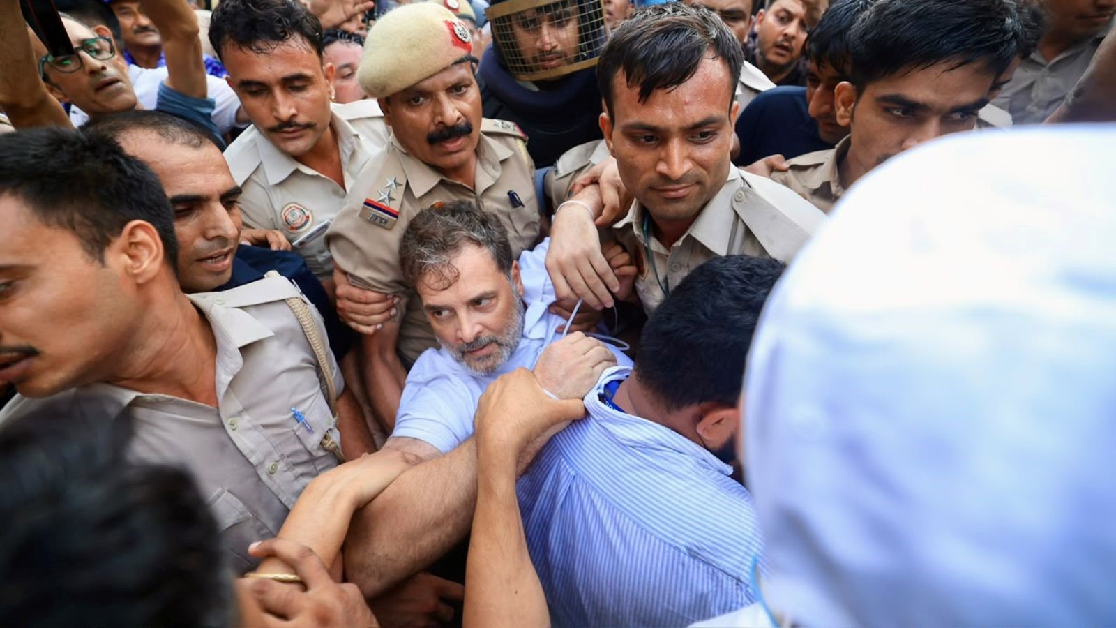 Rahul Gandhi was detained during a Congress-led NEET protest